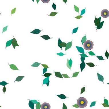 Yapraksız desenli soyut çiçekler, vektör illüstrasyonu