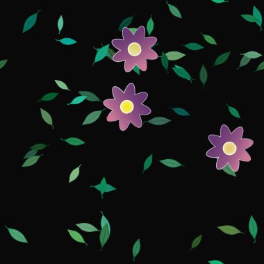 renkli çiçekler ve yapraklar arka plan