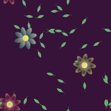 renkli çiçekler ve yapraklar arka plan