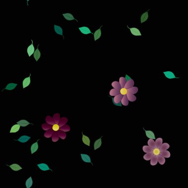 renkli çiçekler ve yapraklar arka plan