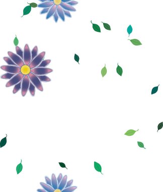 Yapraksız desenli soyut çiçekler, vektör illüstrasyonu