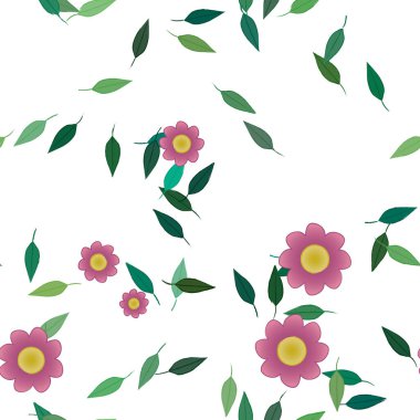 renkli çiçekler ve yapraklar arka plan