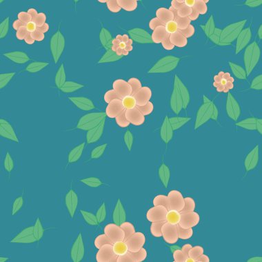 Yapraksız desenli soyut çiçekler, vektör illüstrasyonu