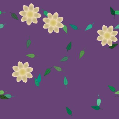 Yapraksız desenli soyut çiçekler, vektör illüstrasyonu