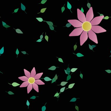 renkli çiçekler ve yapraklar arka plan