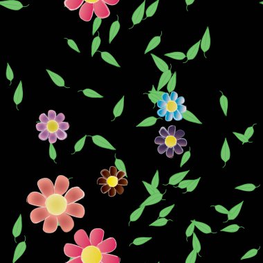 renkli çiçekler ve yapraklar arka plan