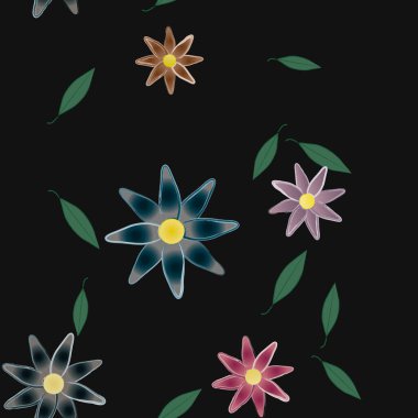 renkli çiçekler ve yapraklar arka plan