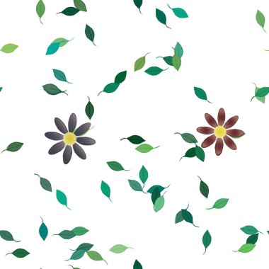 Yapraksız desenli soyut çiçekler, vektör illüstrasyonu