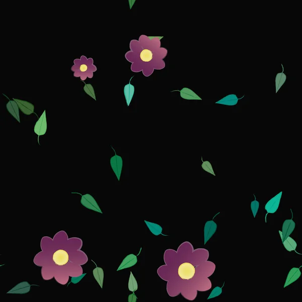 Composição Livre Com Flores Coloridas Simples Folhas Para Papel Parede — Vetor de Stock