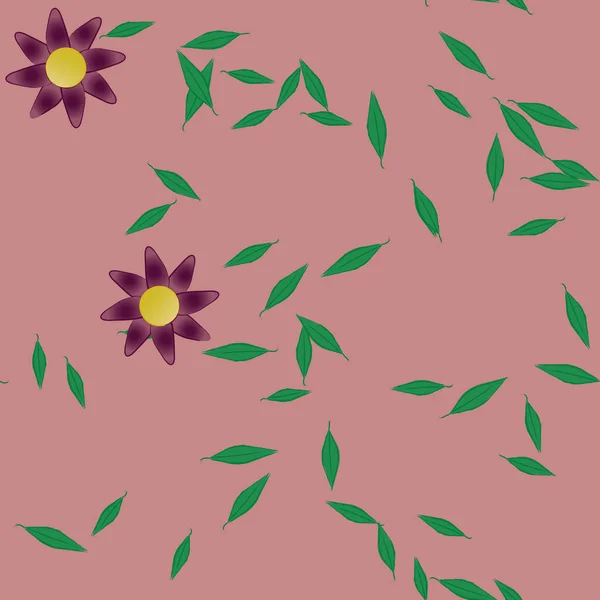 Fleurs Abstraites Avec Des Feuilles Motif Sans Couture Illustration Vectorielle — Image vectorielle