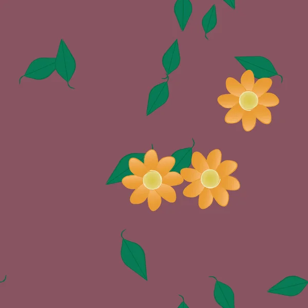 Flores Colores Hojas Fondo — Vector de stock