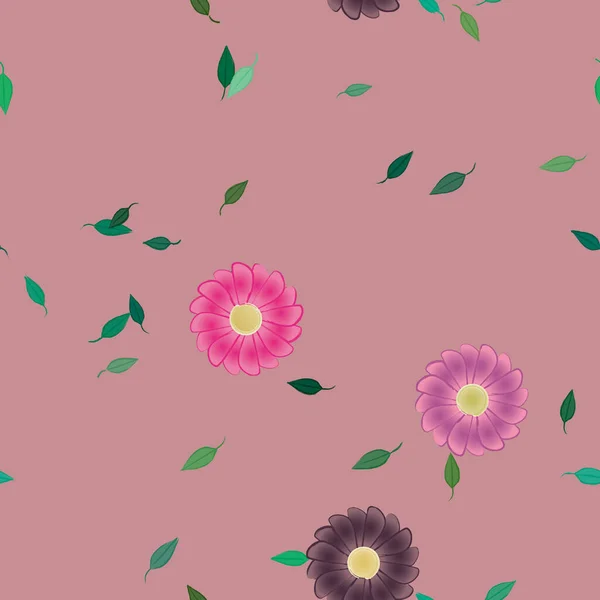 Flores Colores Hojas Fondo — Vector de stock