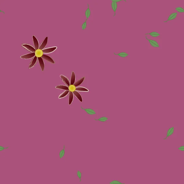 Fleurs Abstraites Avec Des Feuilles Motif Sans Couture Illustration Vectorielle — Image vectorielle