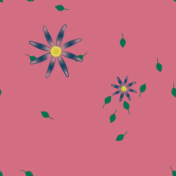 Flores Colores Hojas Fondo — Vector de stock