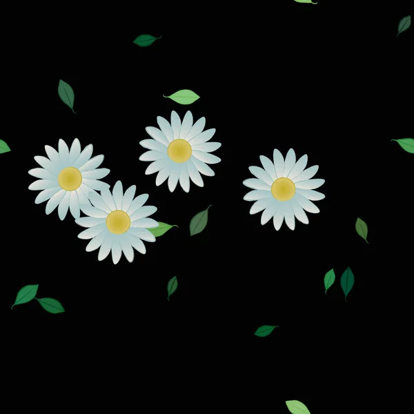 Abstrakcyjne Kwiaty Liści Bezszwowy Wzór Wektor Ilustracja — Wektor stockowy