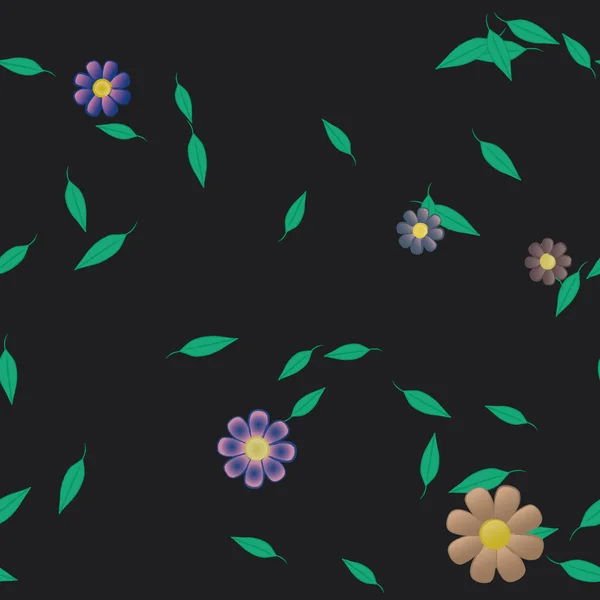 Flores Colores Hojas Fondo — Vector de stock