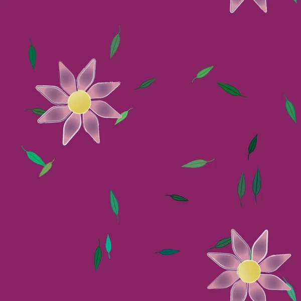 Fleurs Abstraites Avec Des Feuilles Motif Sans Couture Illustration Vectorielle — Image vectorielle