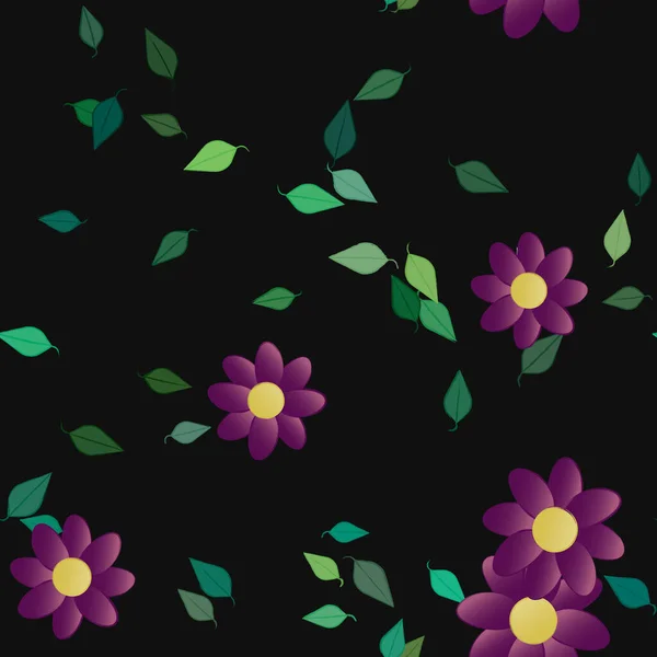 Flores Colores Hojas Fondo — Vector de stock