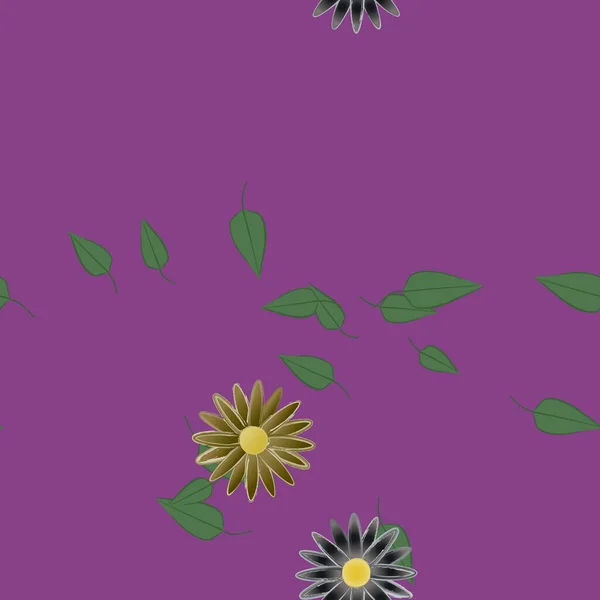 Flores Colores Hojas Fondo — Vector de stock