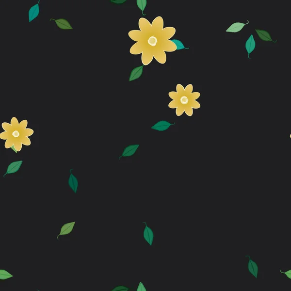 Flores Colores Hojas Fondo — Vector de stock