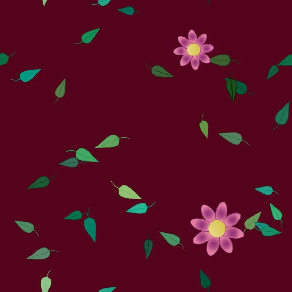 Flores Colores Hojas Fondo — Vector de stock