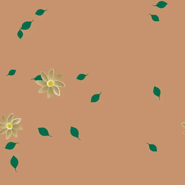 Fleurs Abstraites Avec Des Feuilles Motif Sans Couture Illustration Vectorielle — Image vectorielle