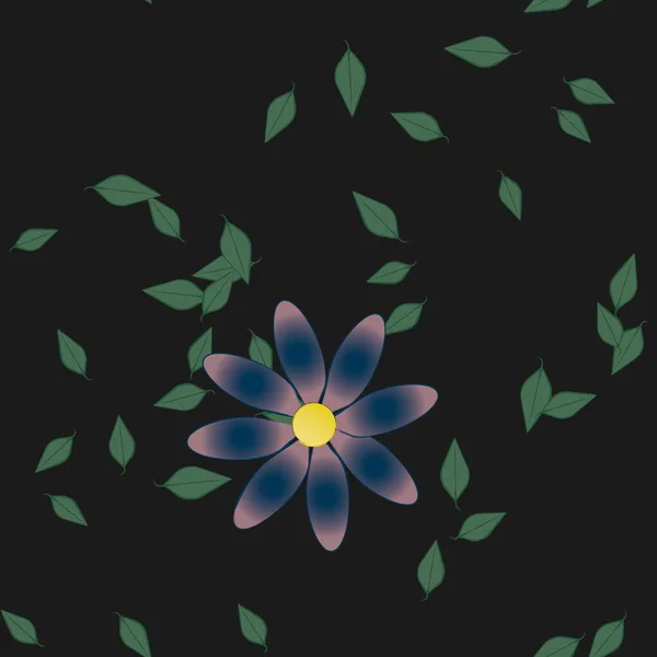 Flores Colores Hojas Fondo — Vector de stock