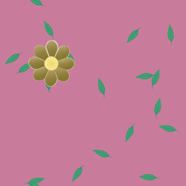 Fleurs Abstraites Avec Des Feuilles Motif Sans Couture Illustration Vectorielle — Image vectorielle