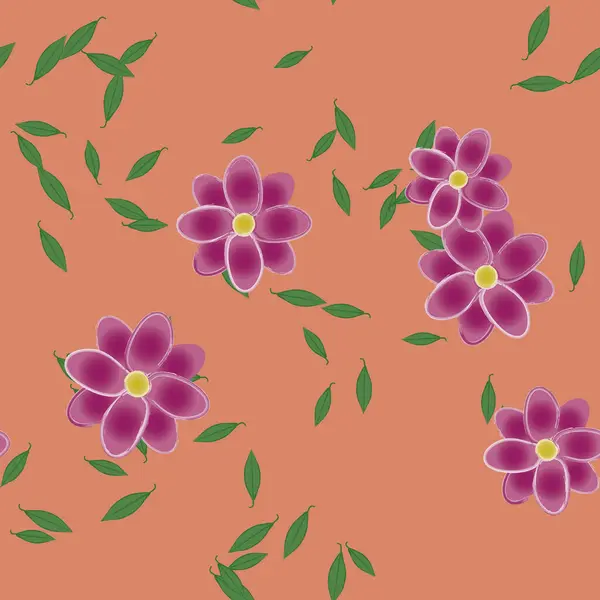 Кольорові Квіти Листя Фону — стоковий вектор