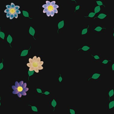 renkli çiçekler ve yapraklar arka plan