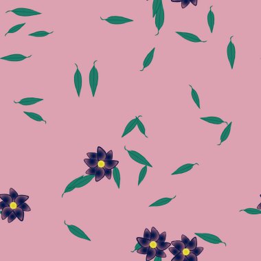 Yapraksız desenli soyut çiçekler, vektör illüstrasyonu