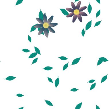 renkli çiçekler ve yapraklar arka plan