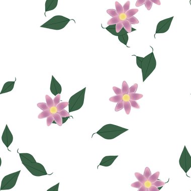 Yapraksız desenli soyut çiçekler, vektör illüstrasyonu