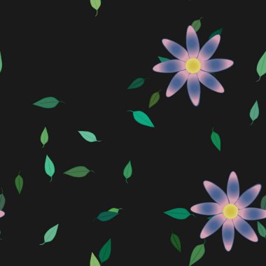 renkli çiçekler ve yapraklar arka plan