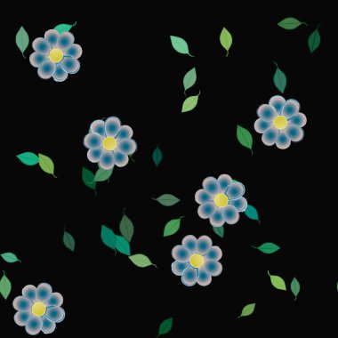 renkli çiçekler ve yapraklar arka plan