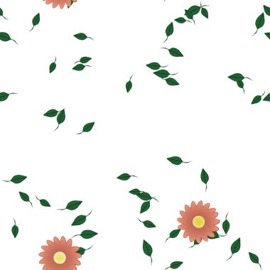 Yapraksız desenli soyut çiçekler, vektör illüstrasyonu