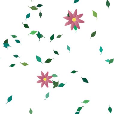 Yapraksız desenli soyut çiçekler, vektör illüstrasyonu