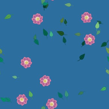 Yapraksız desenli soyut çiçekler, vektör illüstrasyonu