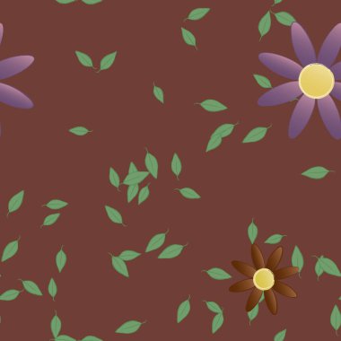 Yapraksız desenli soyut çiçekler, vektör illüstrasyonu