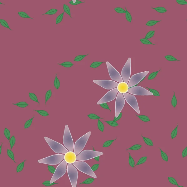 Fleurs Abstraites Avec Des Feuilles Motif Sans Couture Illustration Vectorielle — Image vectorielle