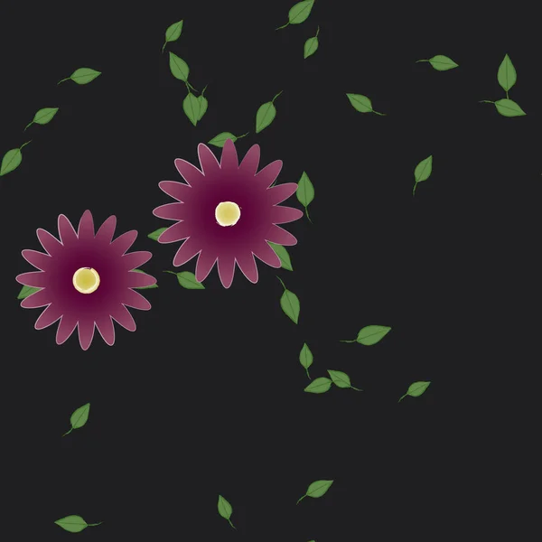 Flores Colores Hojas Fondo — Vector de stock