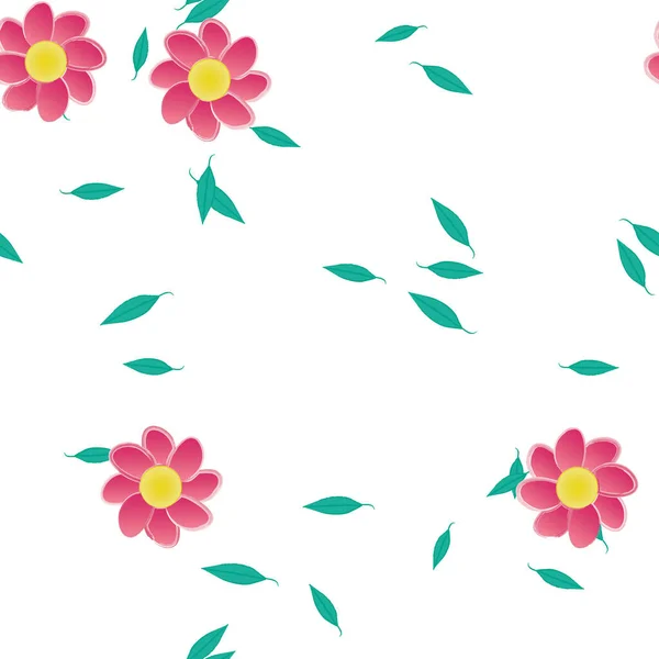 Flores Colores Hojas Fondo — Vector de stock