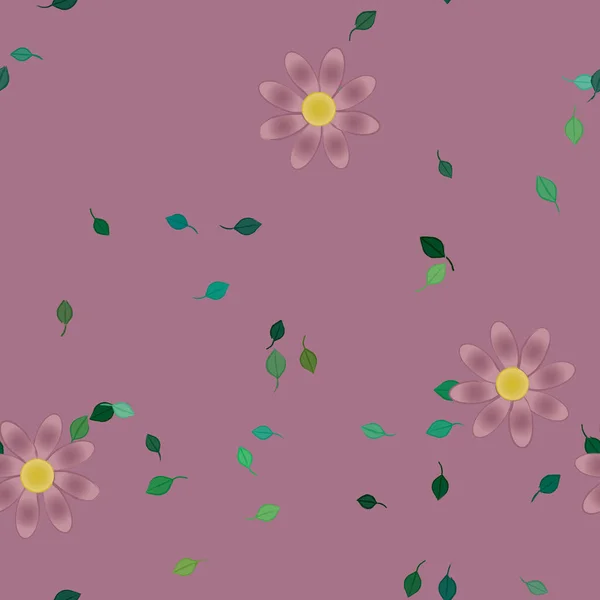 Αφηρημένα Λουλούδια Φύλλα Χωρίς Ραφή Μοτίβο Διανυσματική Απεικόνιση — Διανυσματικό Αρχείο