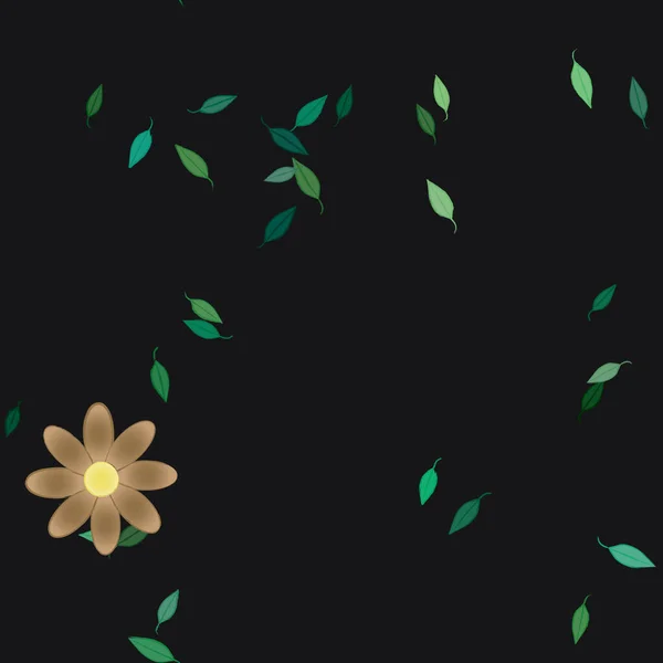 Fleurs Abstraites Avec Des Feuilles Motif Sans Couture Illustration Vectorielle — Image vectorielle