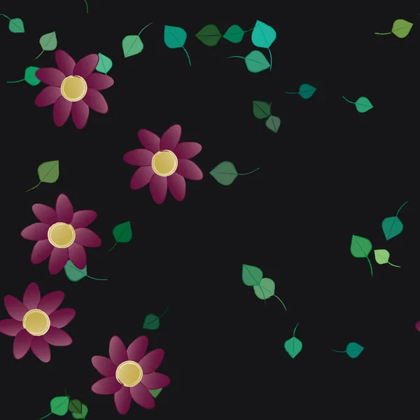 Színes Virágok Levelek Háttér — Stock Vector