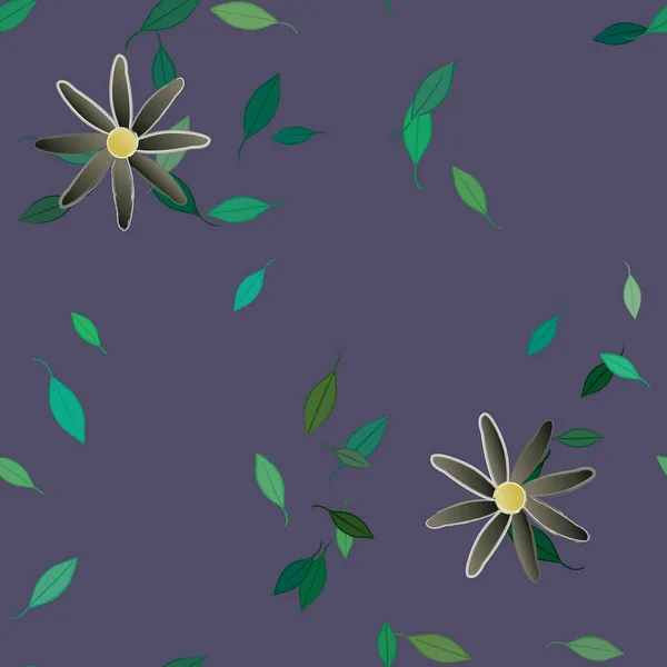 Fleurs Abstraites Avec Des Feuilles Motif Sans Couture Illustration Vectorielle — Image vectorielle