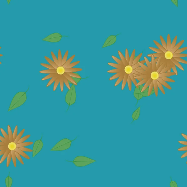 Composición Libre Con Flores Colores Simples Hojas Para Papel Pintado — Vector de stock