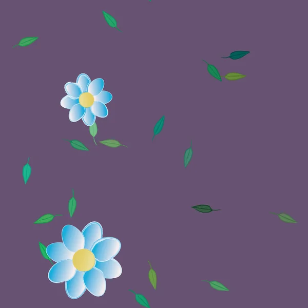 Fleurs Abstraites Avec Des Feuilles Motif Sans Couture Illustration Vectorielle — Image vectorielle