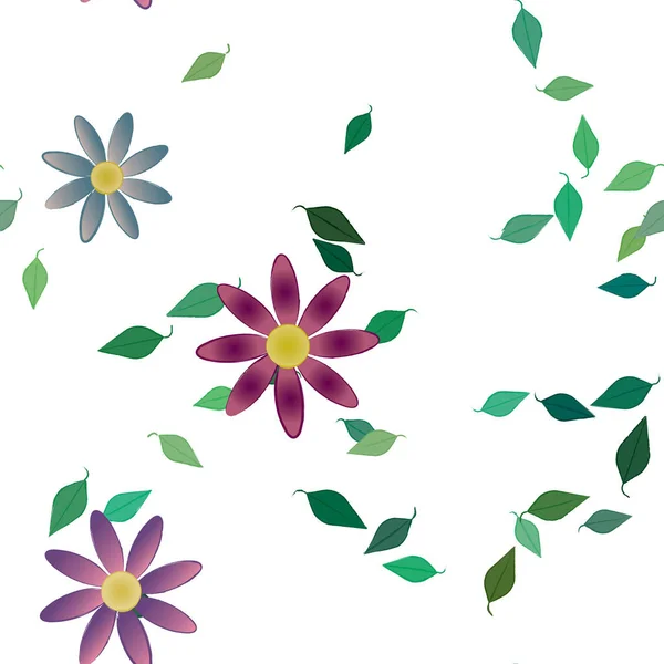 Composição Livre Com Flores Coloridas Simples Folhas Para Papel Parede — Vetor de Stock