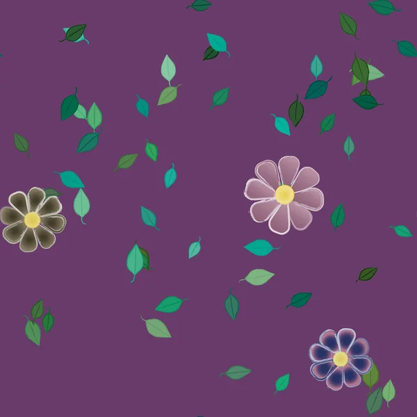 色のついた花や葉が — ストックベクタ